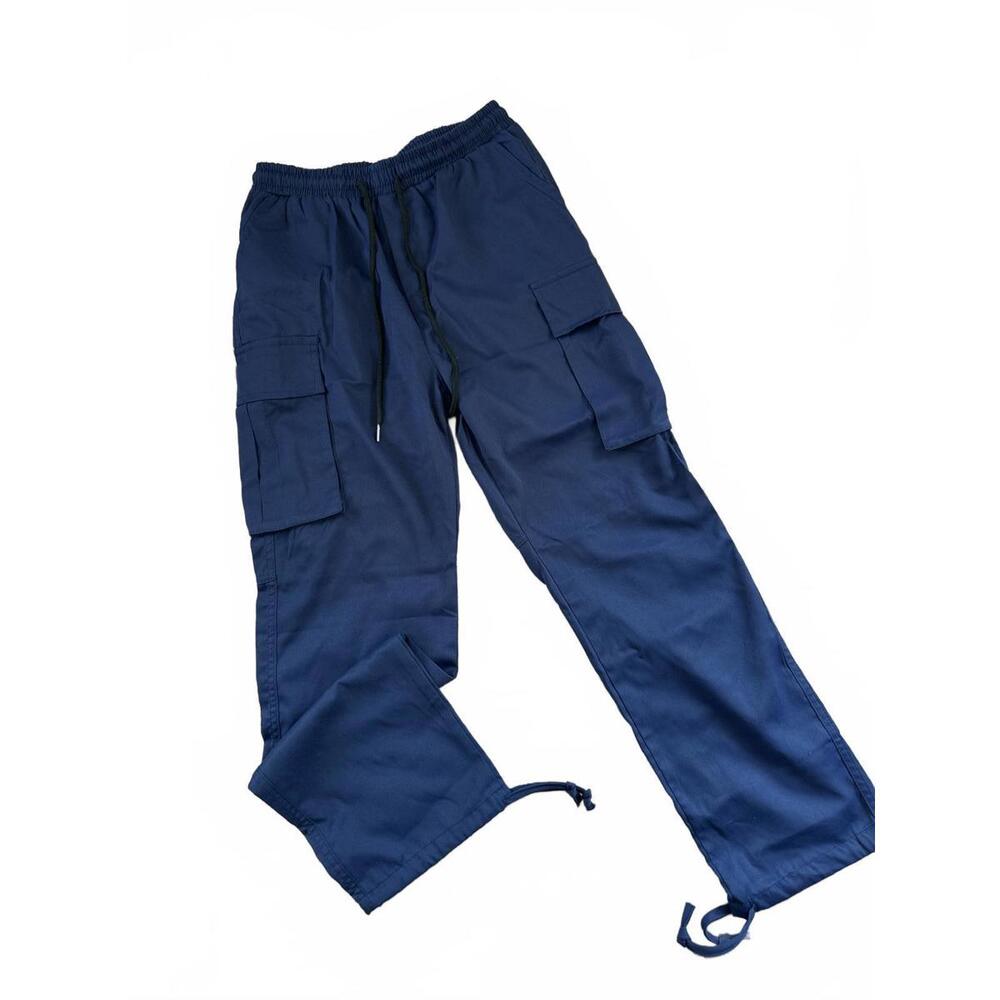 Stylish Cargo Pants by Shein - Navy Blue Size Small